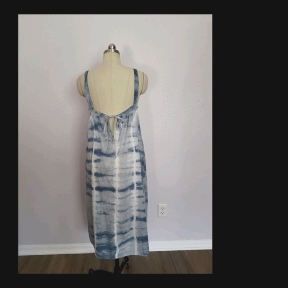 LACAUSA blue tie dye print dress - Picture 2 of 2